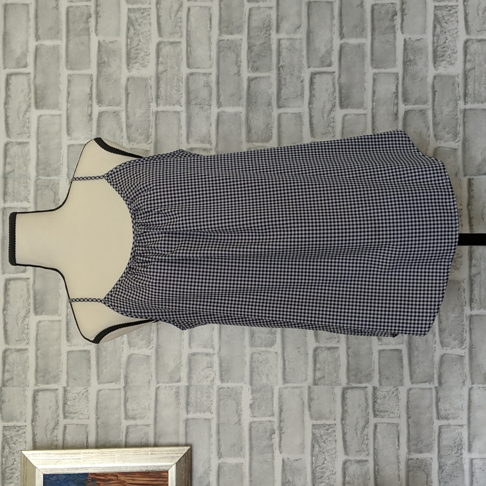 Time and Tru Plaid Tank Top Blouse w/ Adjustable Straps; M (8-10)